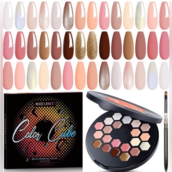 modelones 21 Colors Gel Nail Polish Set, Neutral Nude Gray Pink Solid Gel Polish - Picture 6 of 11